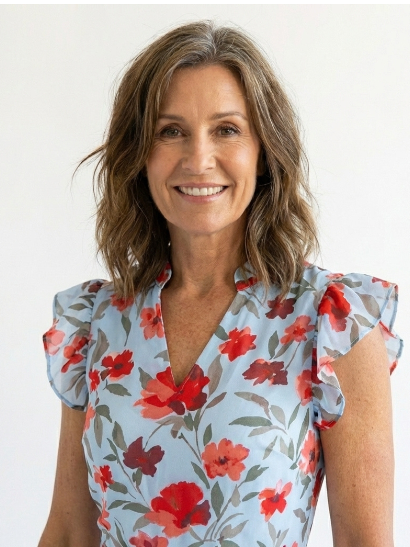 Lila | Robe midi à volants avec motif floral