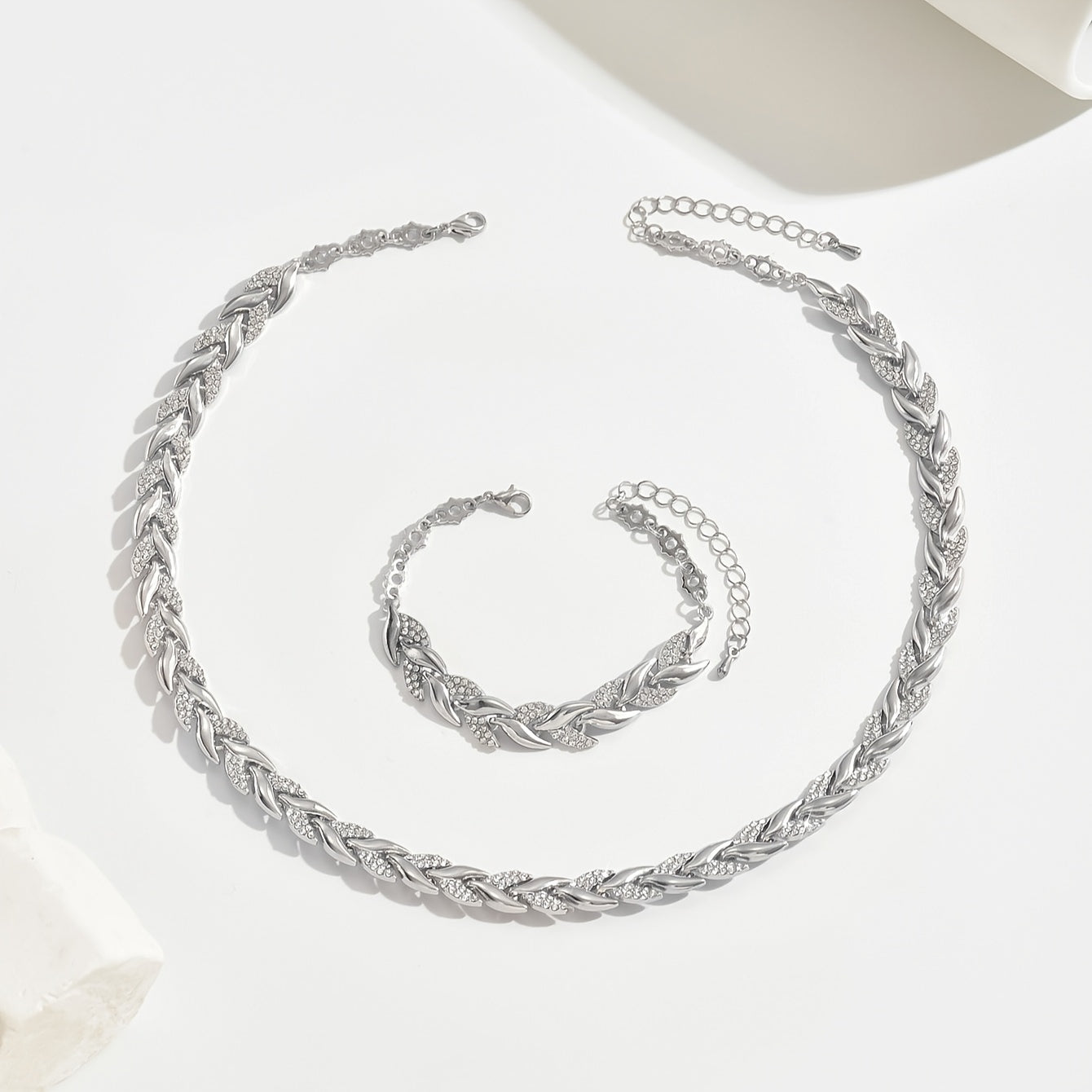 Kristall Fischgrät Schmuckset
