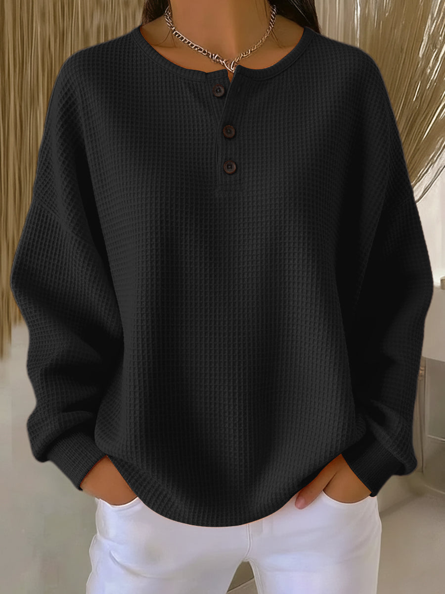 Milagros | Sweat-shirt Henley gaufré