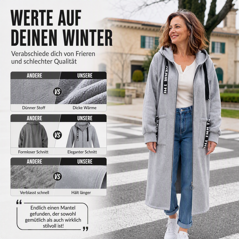 Elviane™ | Manteau oversize chaud avec capuche