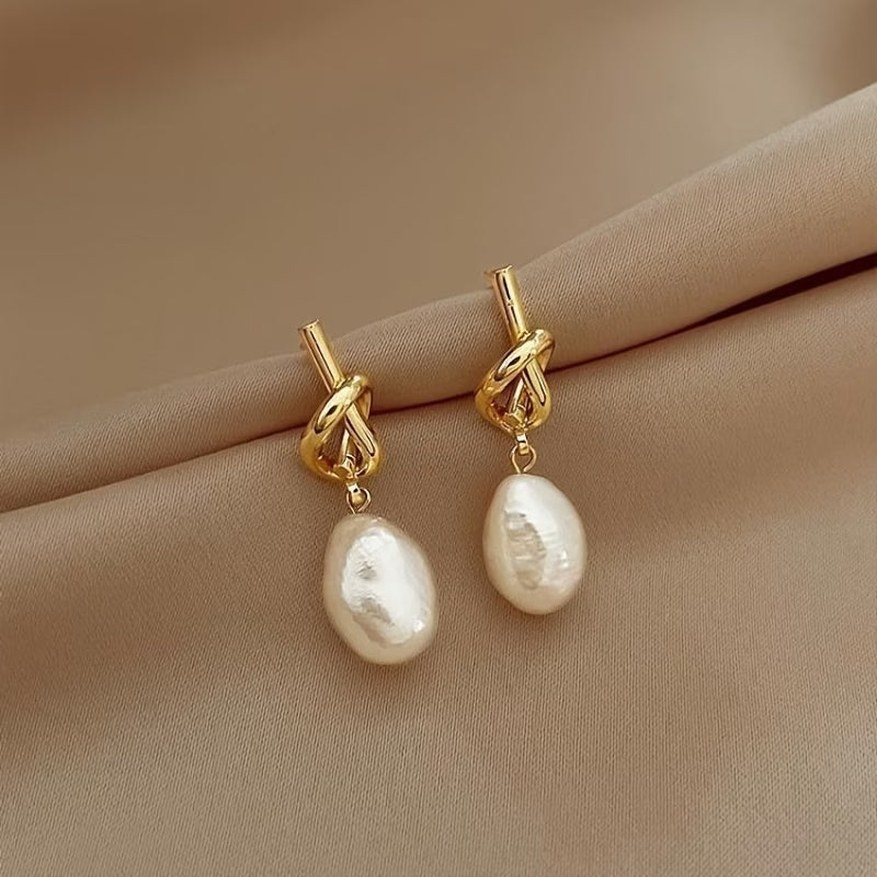 Boucles d'oreilles perlées nouées