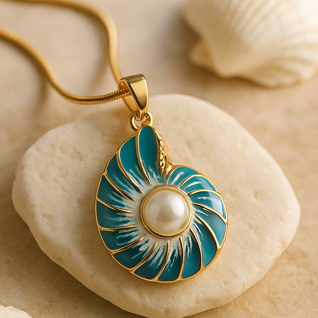Collier pendentif perle de coquillage