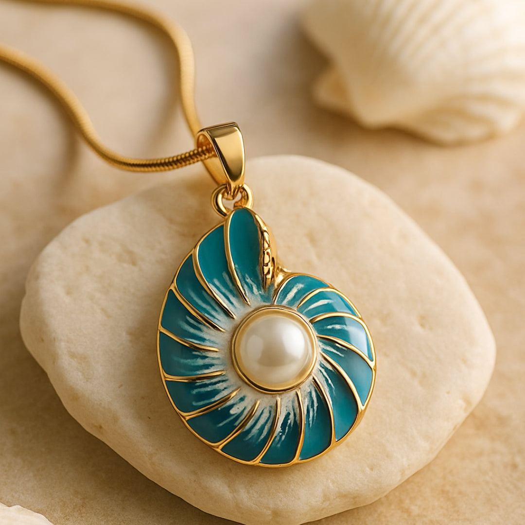 Collier pendentif perle de coquillage