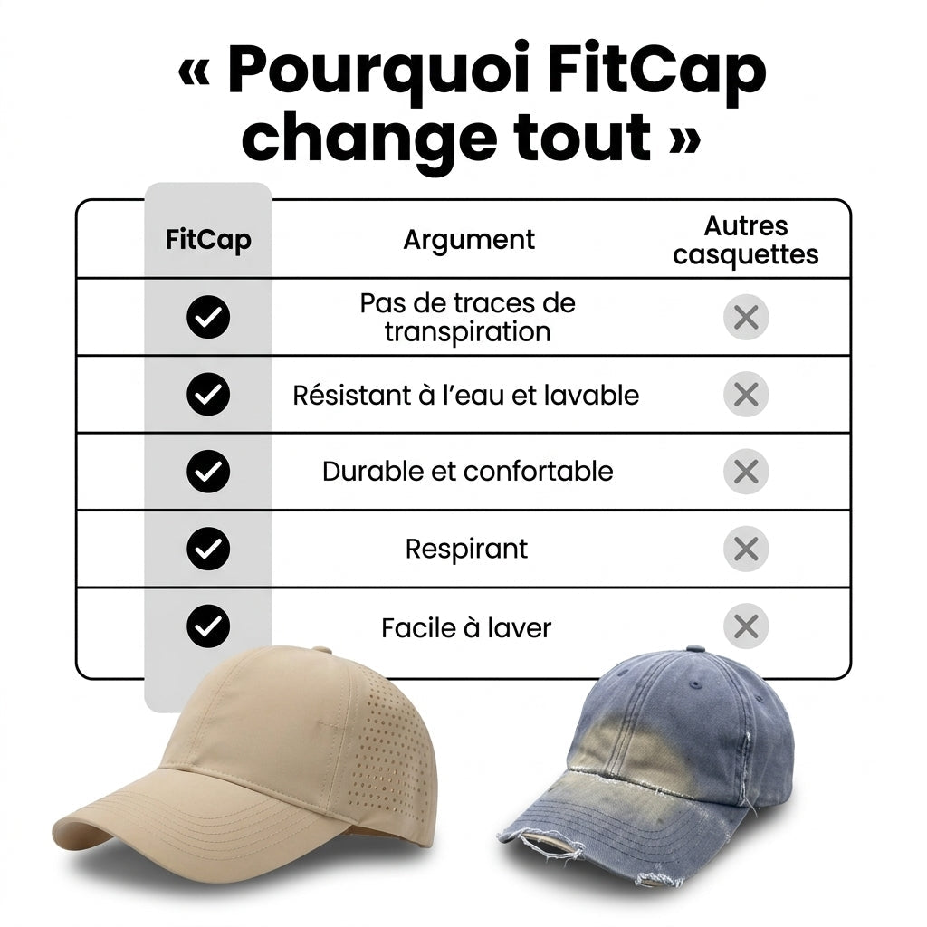 La casquette sans traces de sueur