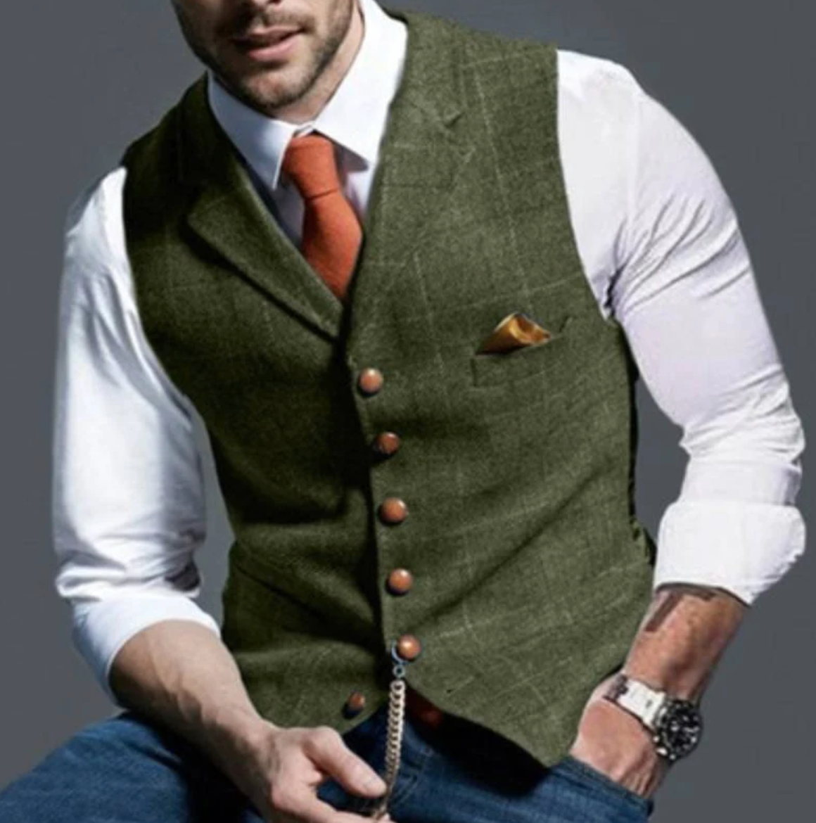 Vincenzo – Gilet élégant en tweed pour homme