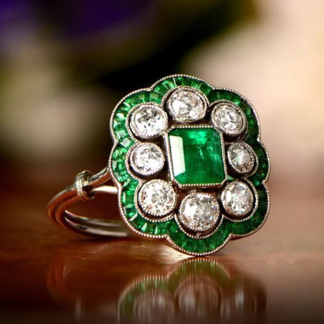 Bague vintage émeraude