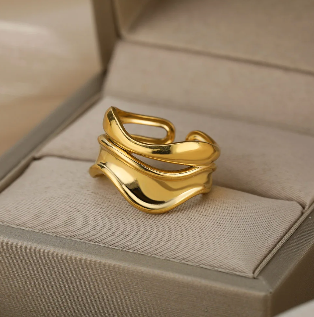 Bague impériale plaquée or 18 carats