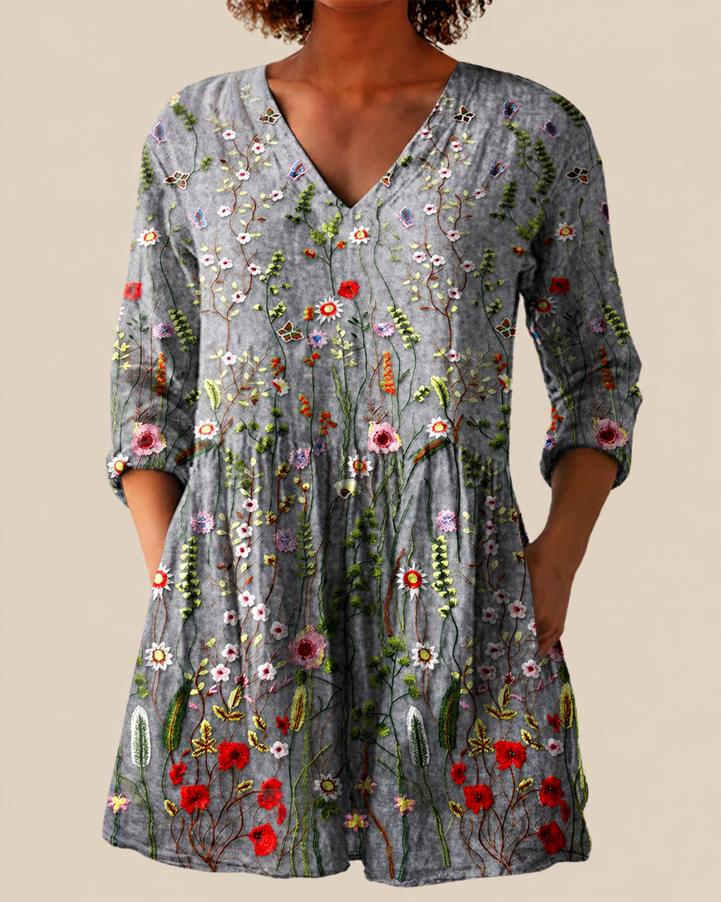 Sloane | Lange Bluse mit auffälligem Muster