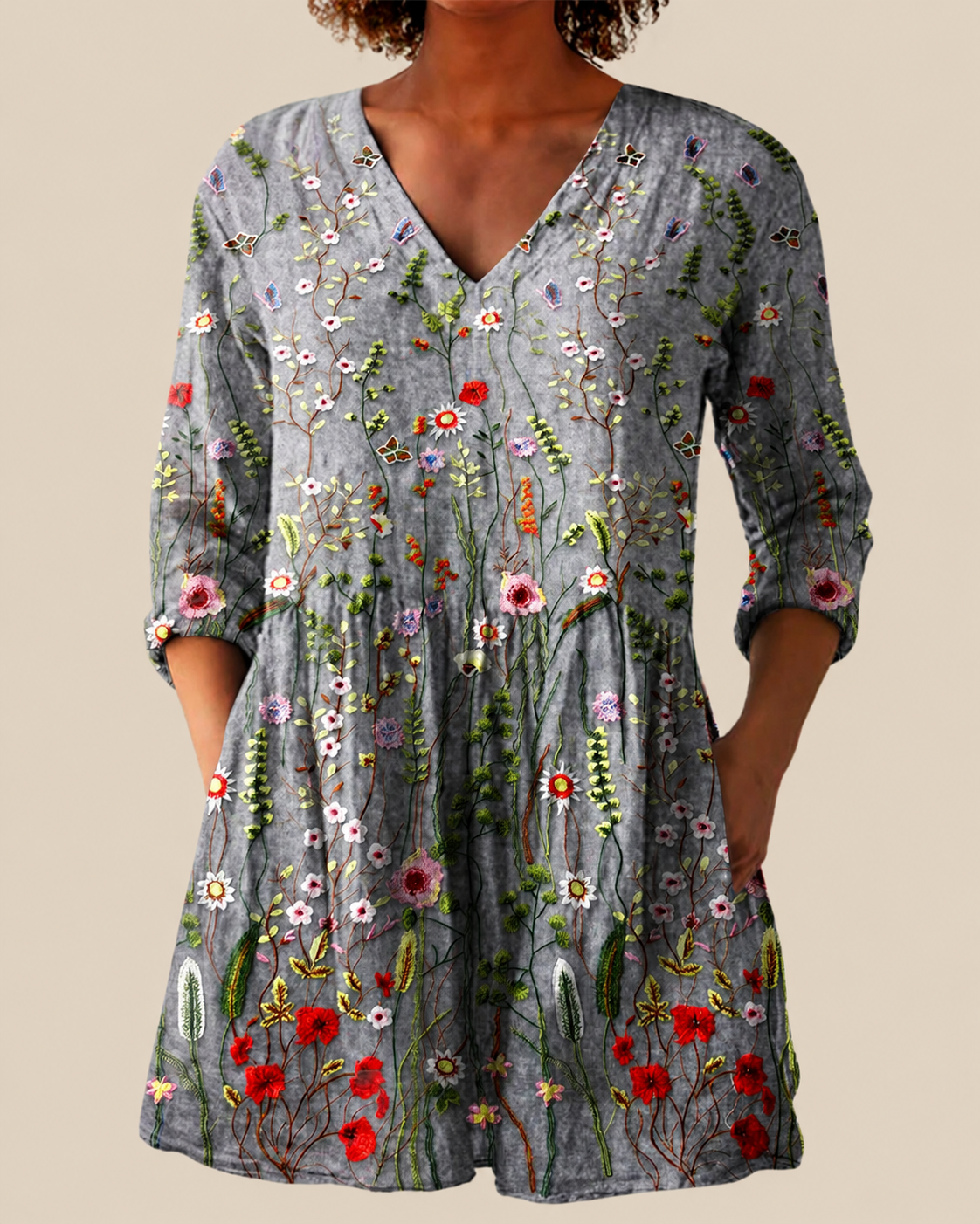 Sloane | Lange Bluse mit auffälligem Muster