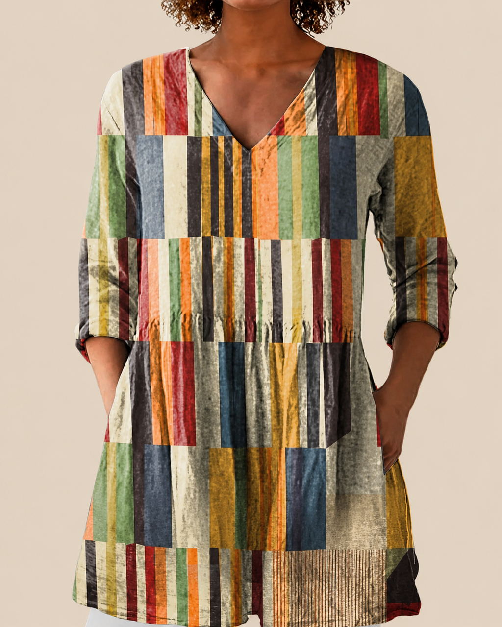 Avery | Lange Bluse mit auffälligem Muster