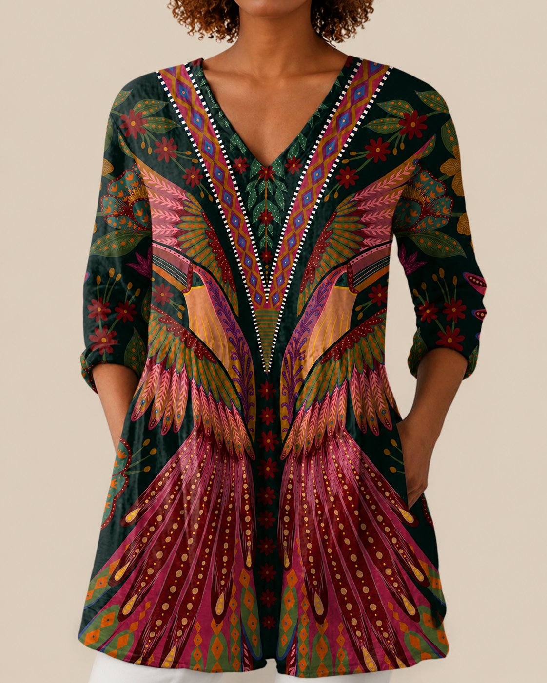 Mila | Lange Bluse mit auffälligem Design