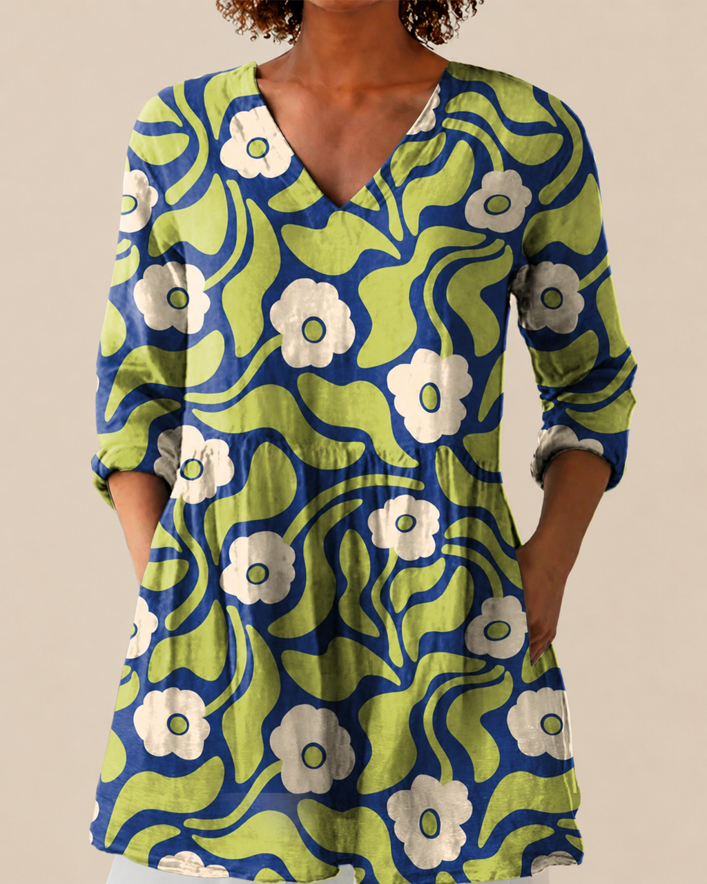 Talia | Lange Bluse mit auffälligem Design