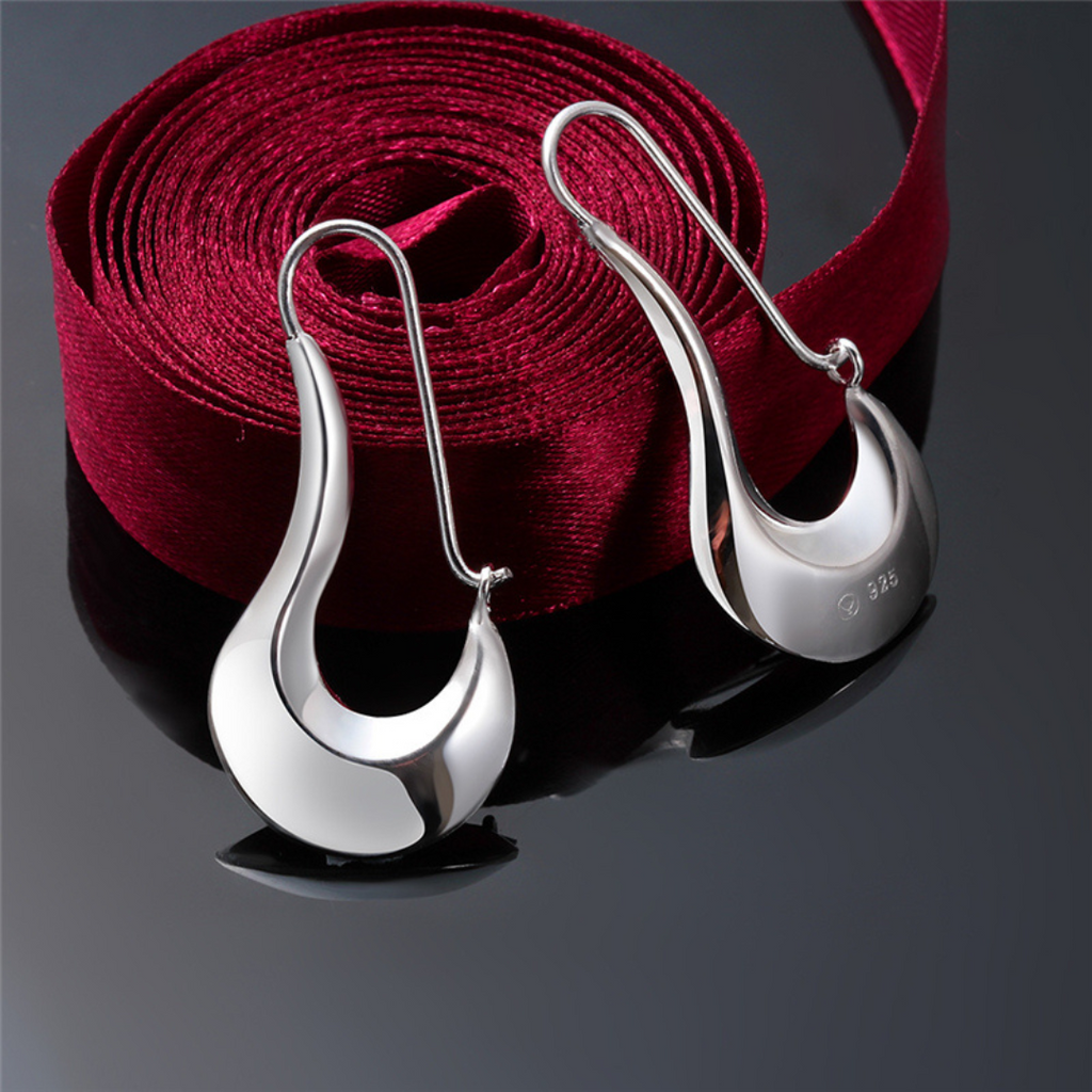 Boucles d'oreilles modernes en argent 925 poli à haute brillance