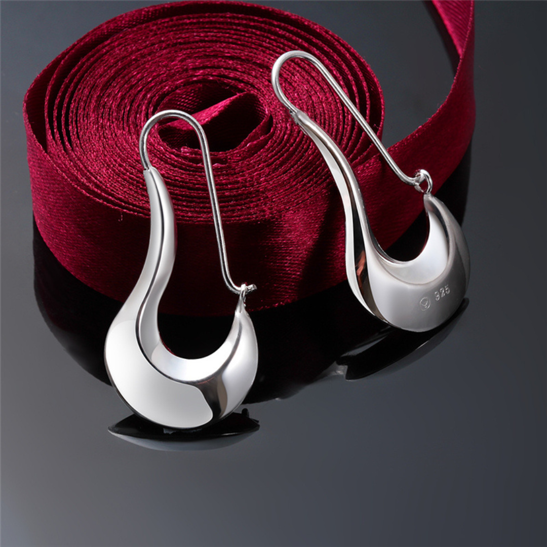 Boucles d'oreilles modernes en argent 925 poli à haute brillance