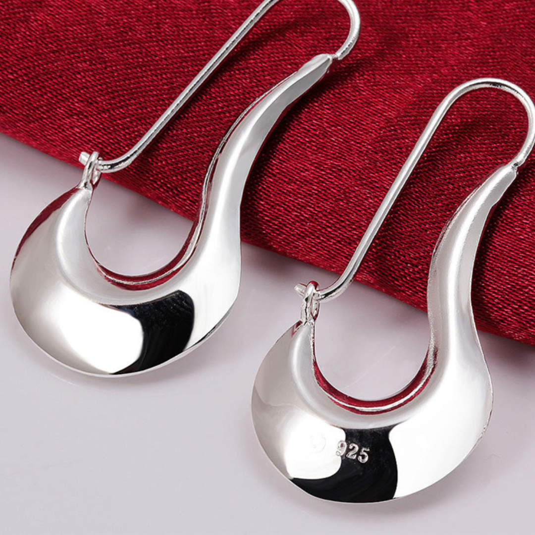 Boucles d'oreilles modernes en argent 925 poli à haute brillance