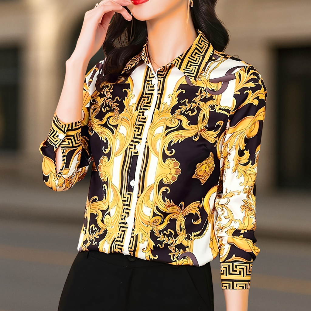 Donna Couture Stil Damenbluse mit Knopf-Down