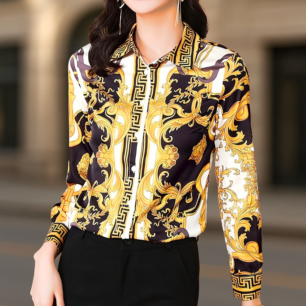 Donna Couture Stil Damenbluse mit Knopf-Down