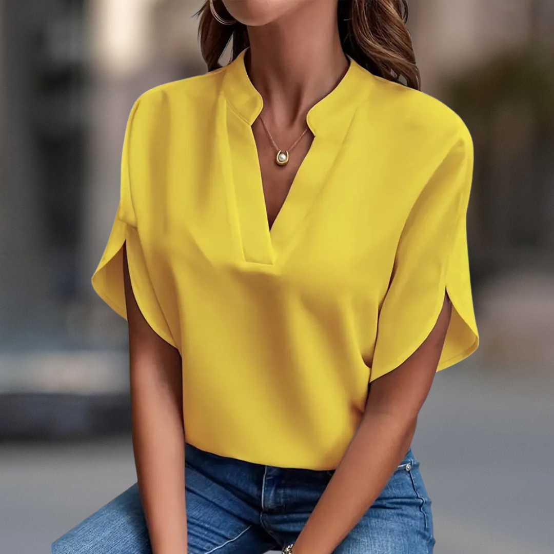 Elena Elegante Damenbluse mit V-Ausschnitt