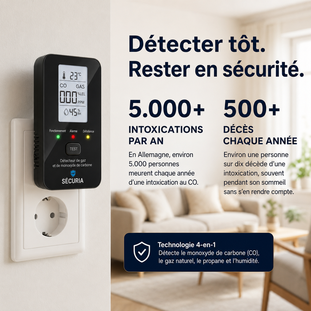 SECURIA™ | Rilevatore di sicurezza 4 in 1