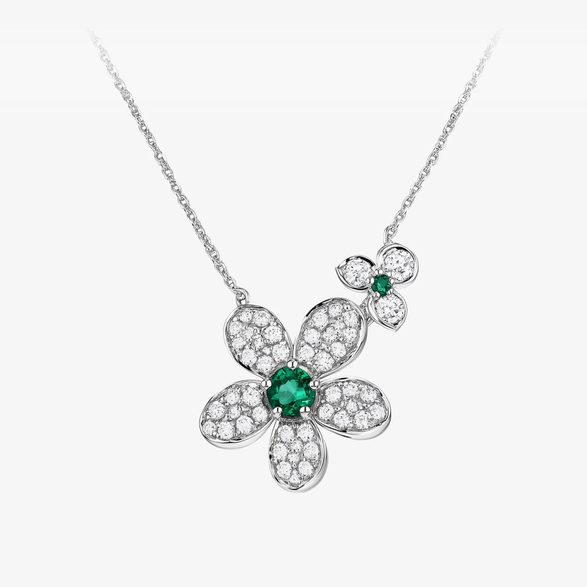 Emerald Bloom Twin Necklace