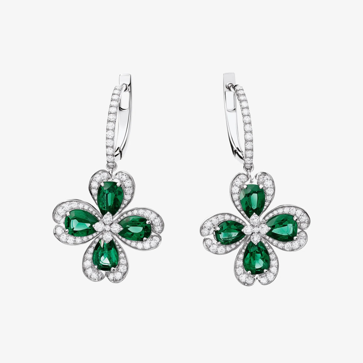 Boucles d'oreilles Émeraude Floral Whisper