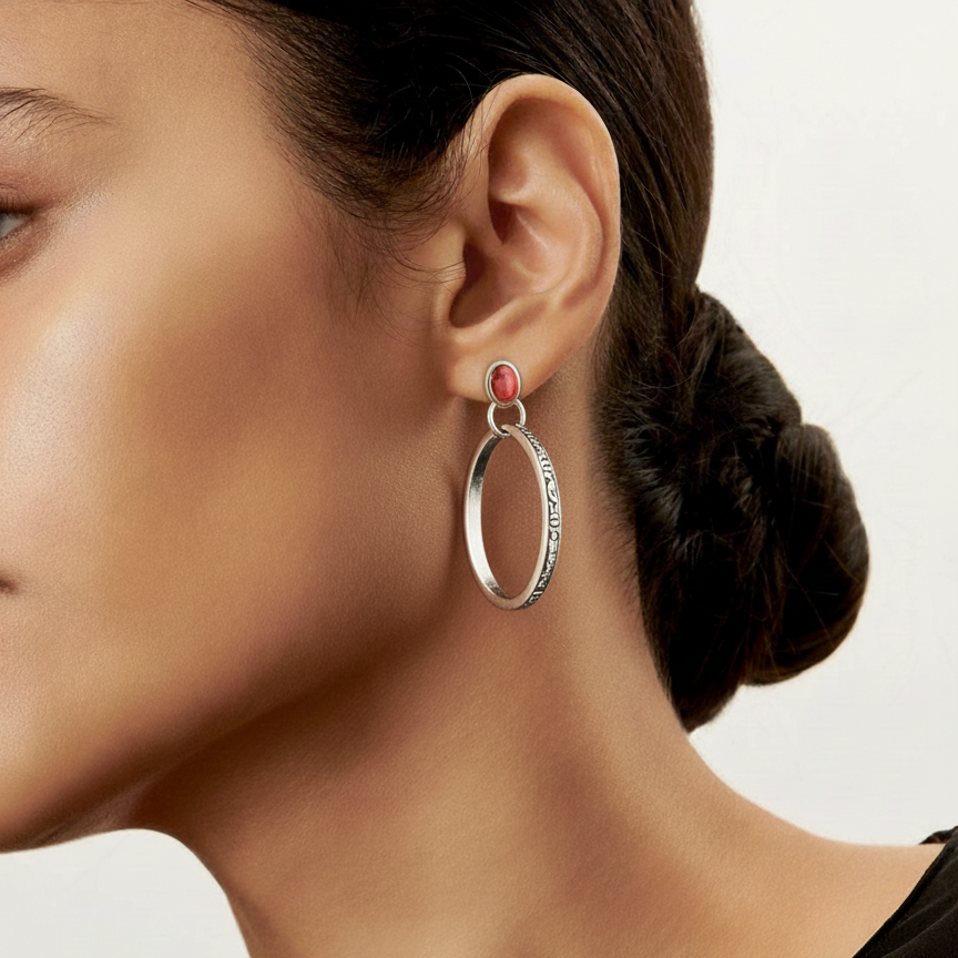 Boucles d'oreilles vintage bohèmes en onyx