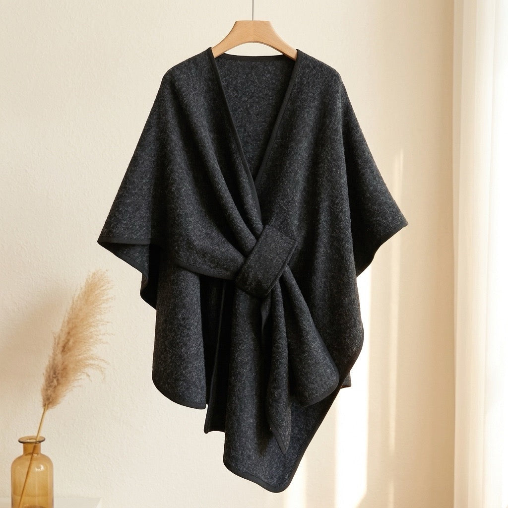 Élégant poncho-écharpe
