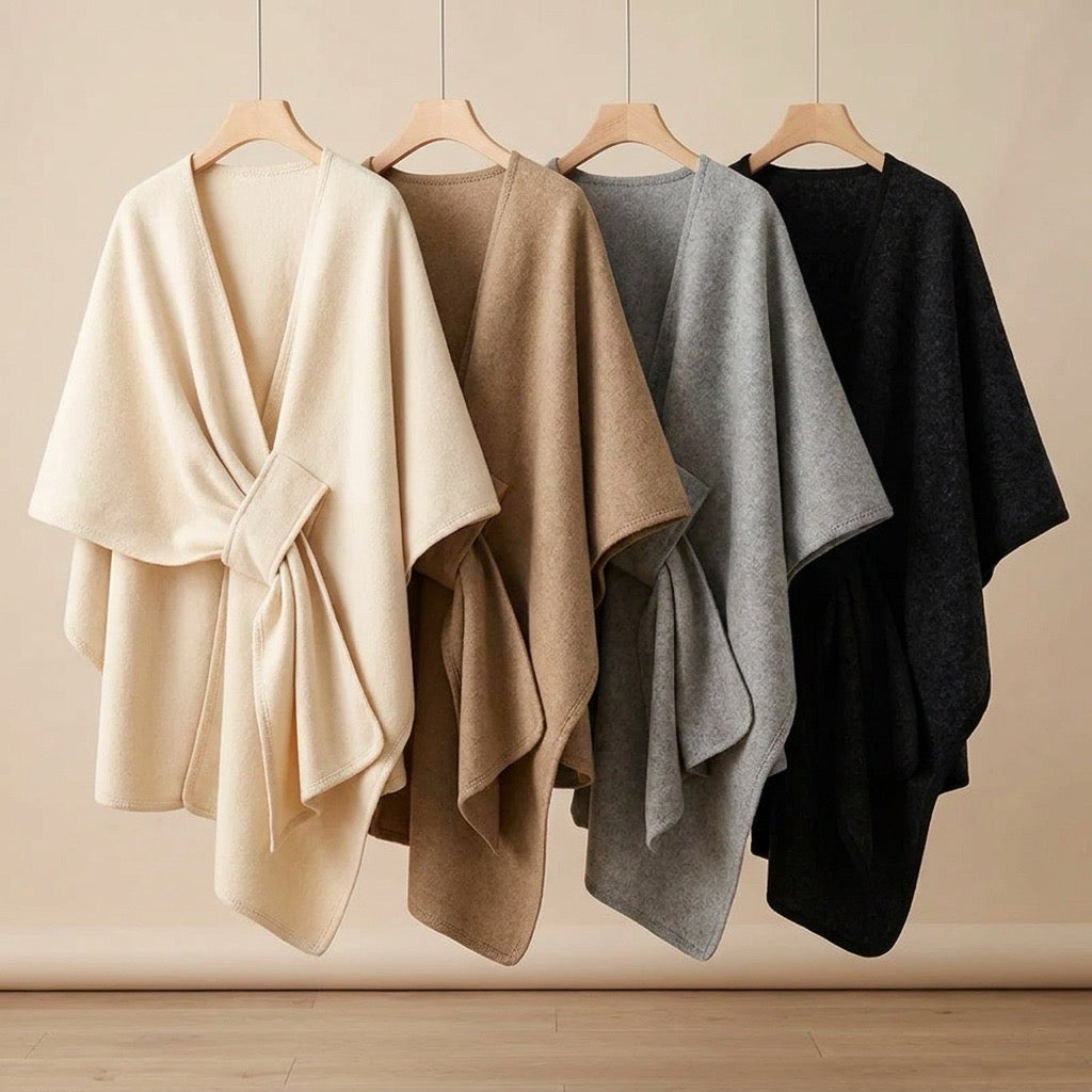 Élégant poncho-écharpe