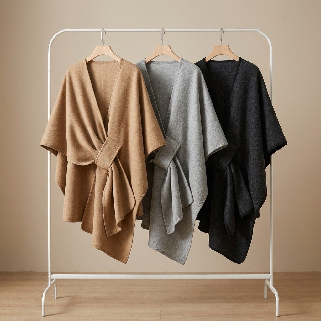Élégant poncho-écharpe