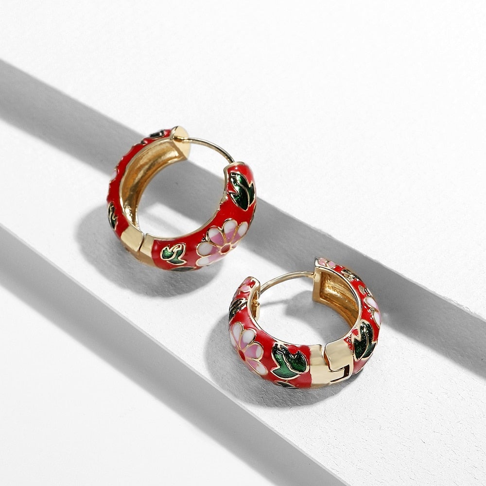 Boucles d'oreilles élégantes à fleurs