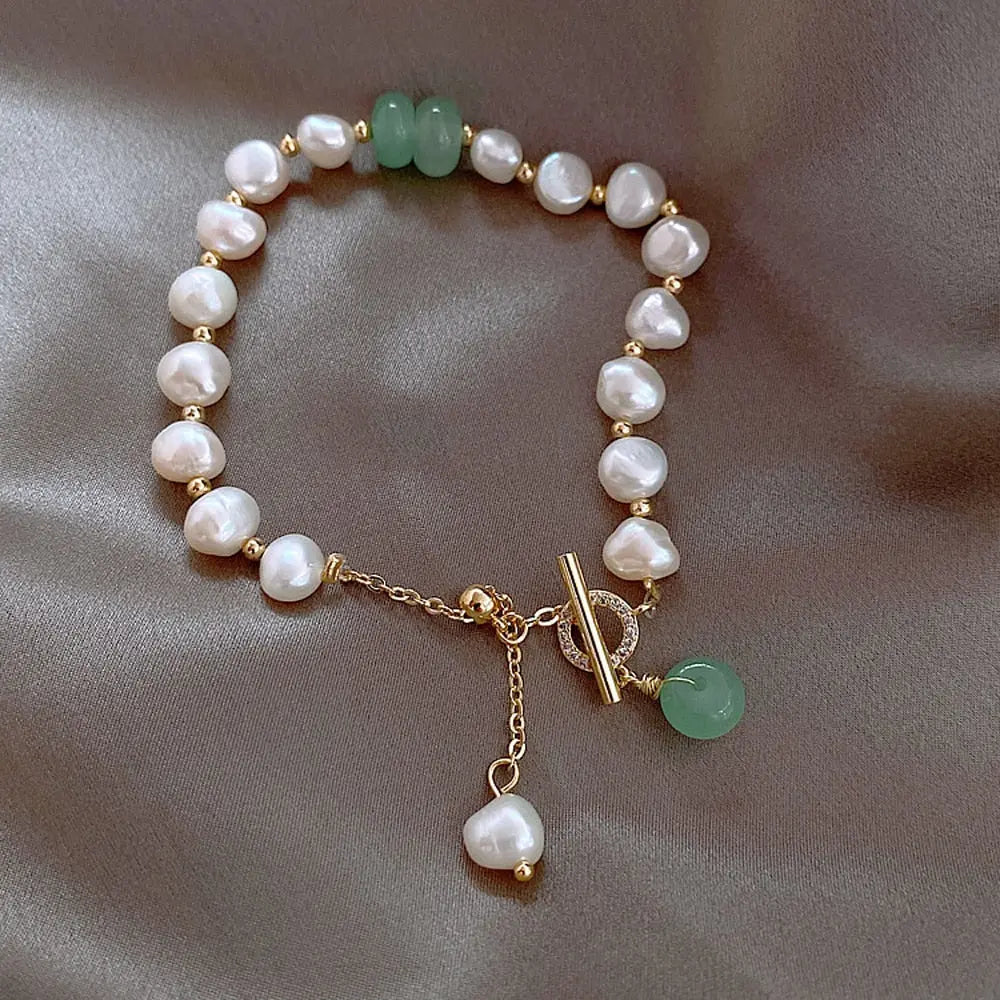Bracelet naturel en perles et jade