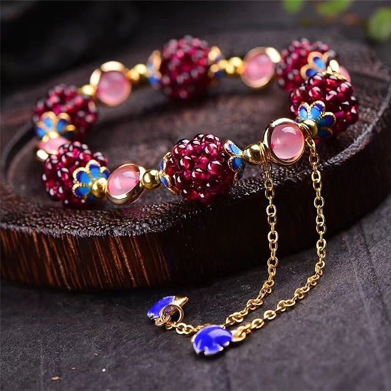 Bracelet en pierre naturelle avec grenat