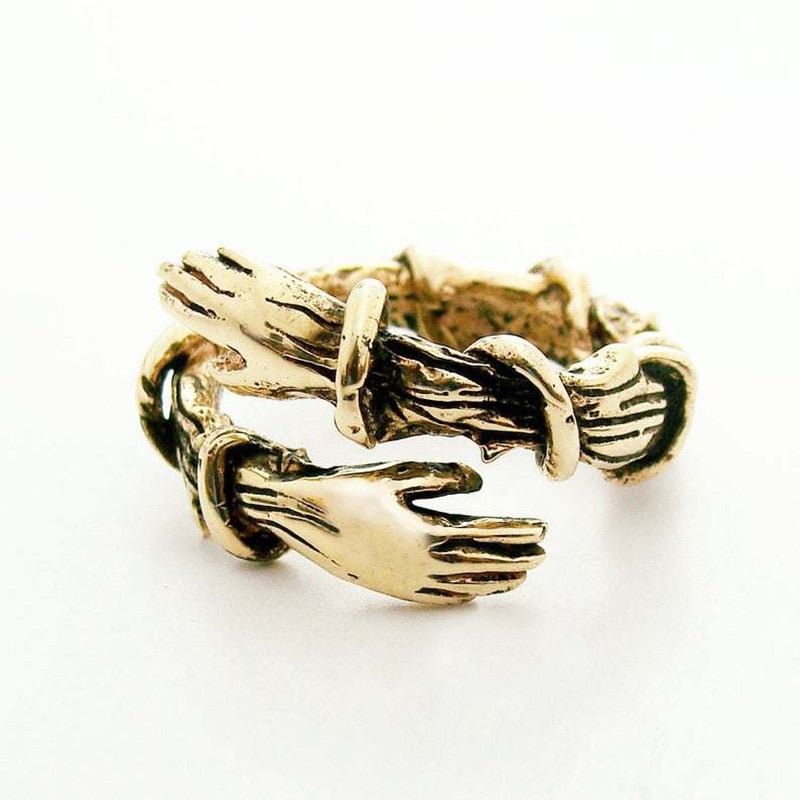 Silberring in Umarmungsdesign