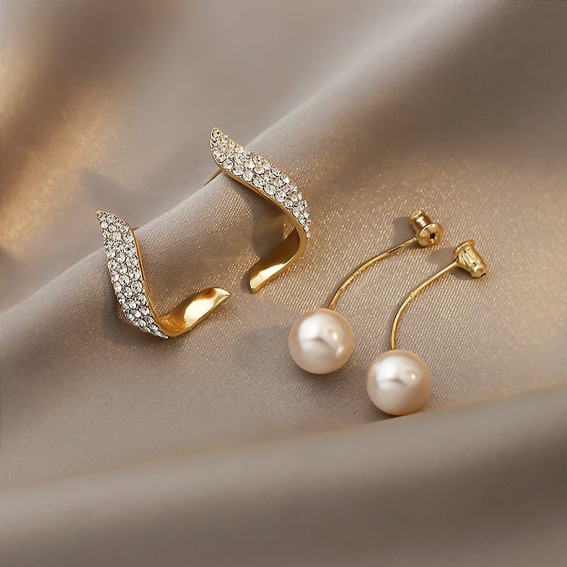 Boucles d'oreilles en perles dorées