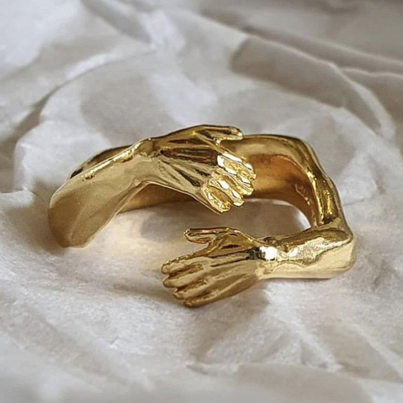 Silberring in Umarmungsdesign