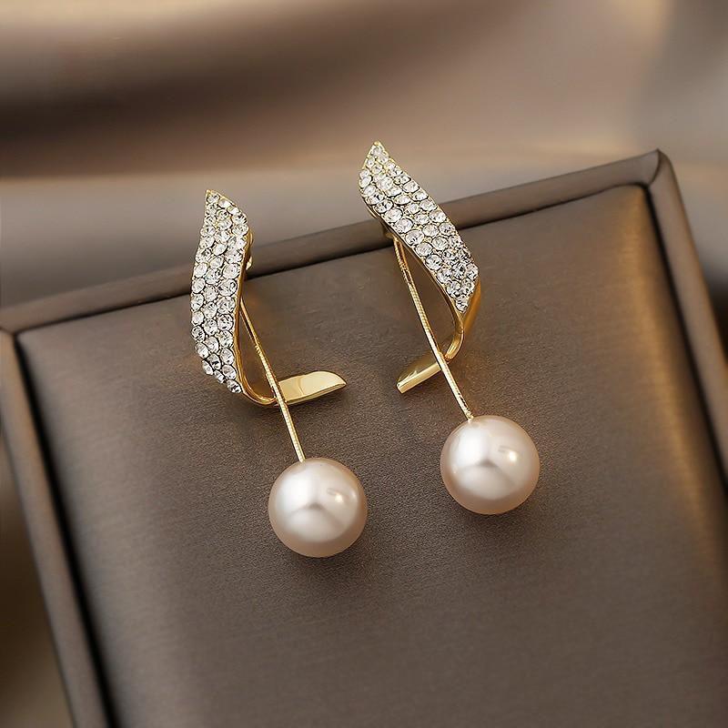 Boucles d'oreilles en perles dorées