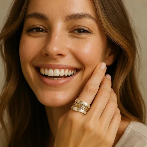 Bague vintage en fil d'argent doré