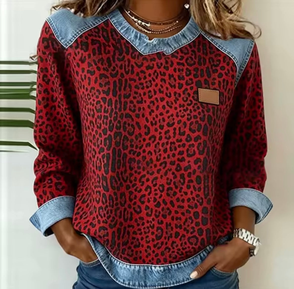 Hollyn | Pull Leo avec col en denim