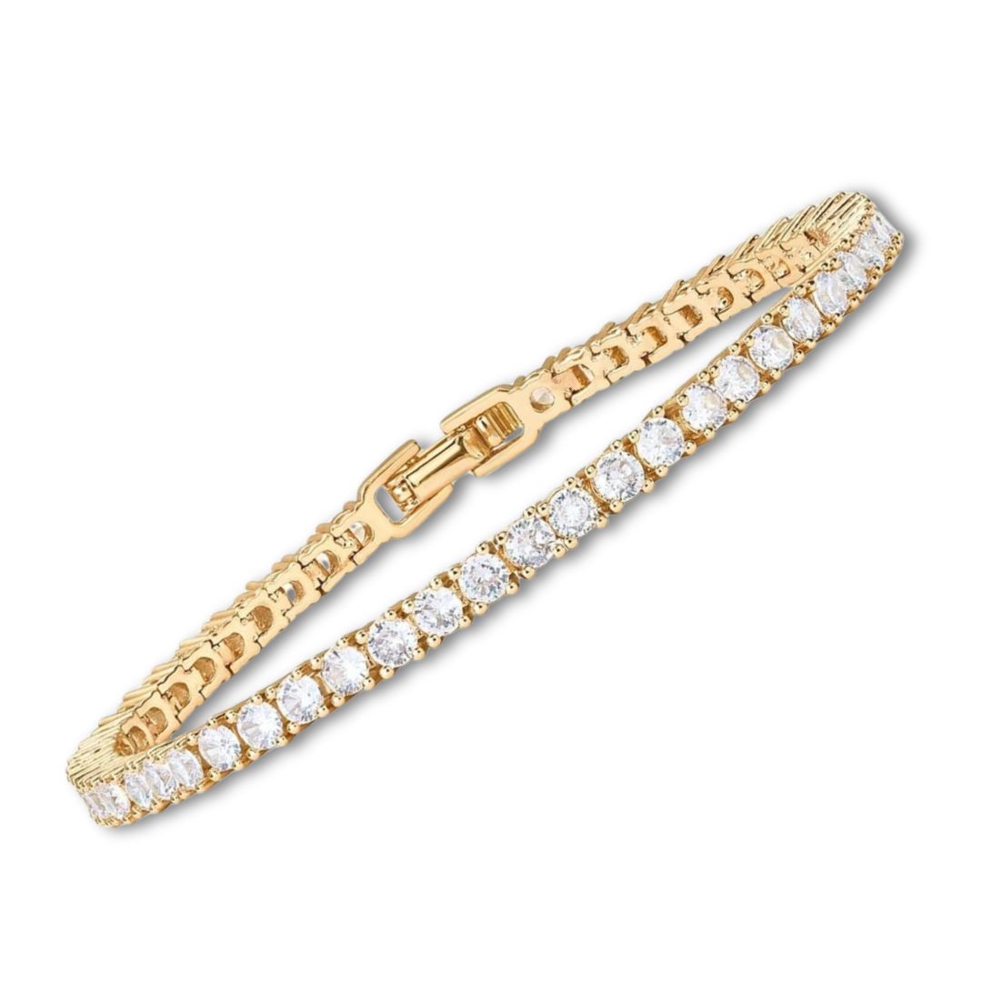 Goldenes Tennisarmband mit Moissanit-Steinen