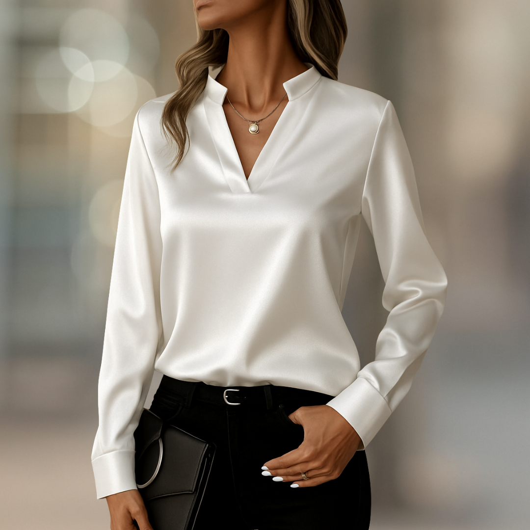 Blouse femme Lumière Elegant Luxe Satin à col V