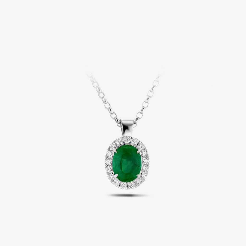 Collier Mvraki Signature avec Émeraude Ovale et Diamants