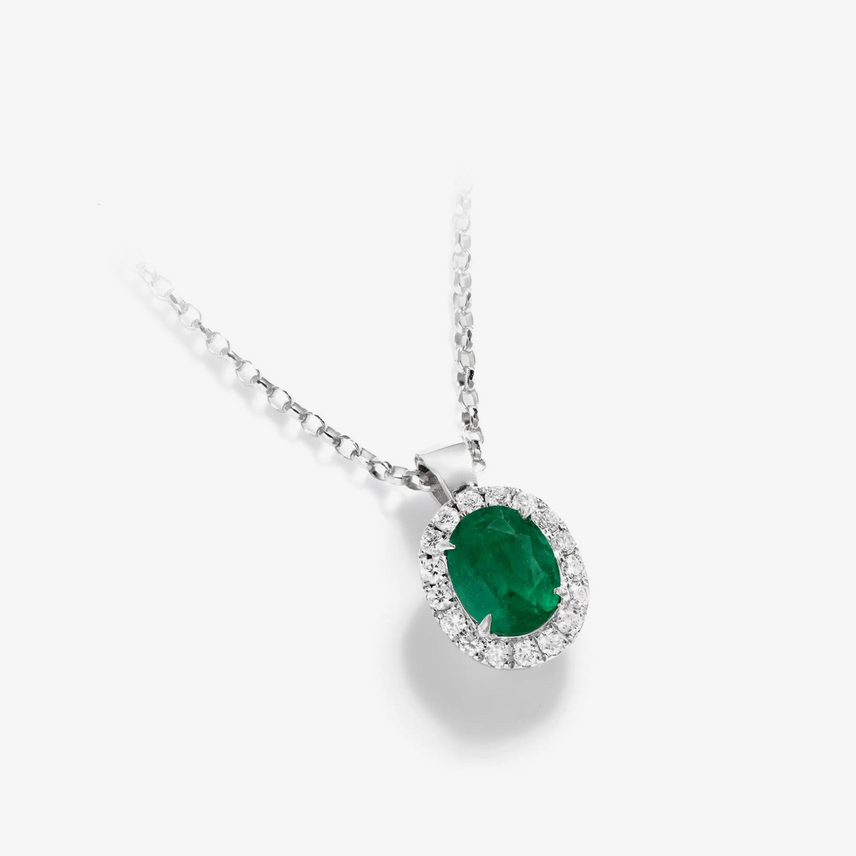 Collier Mvraki Signature avec Émeraude Ovale et Diamants