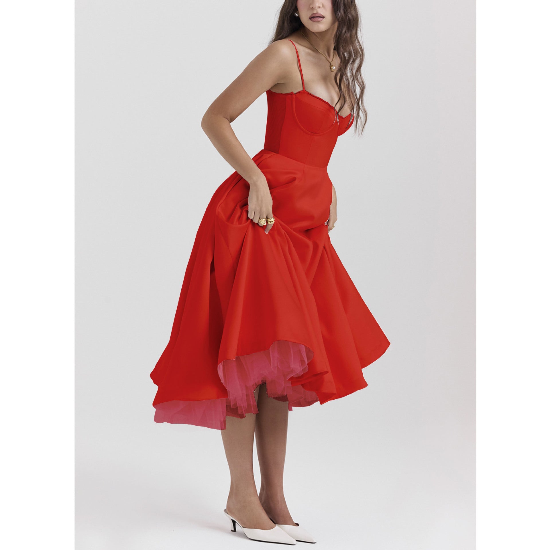 YLIANA | Romantisches Midi-Kleid für den Sommer