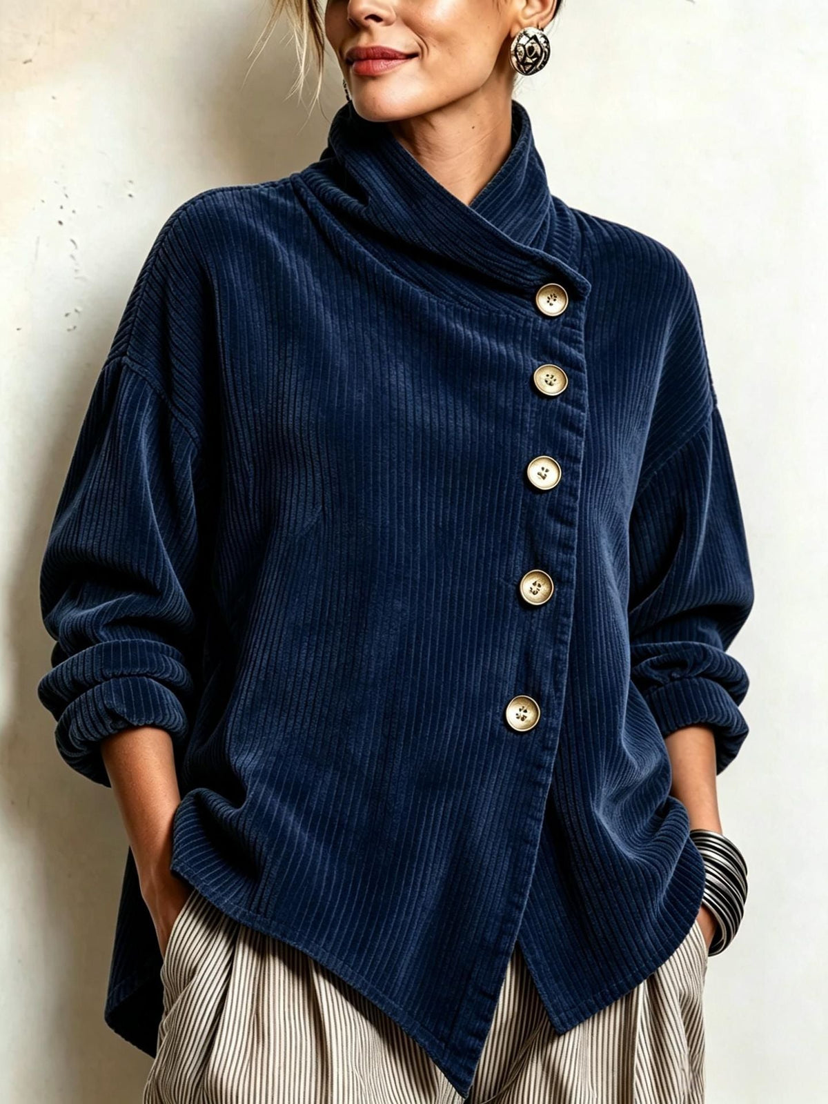 Cialenna™ - Feiner Pullover aus Rippvelours