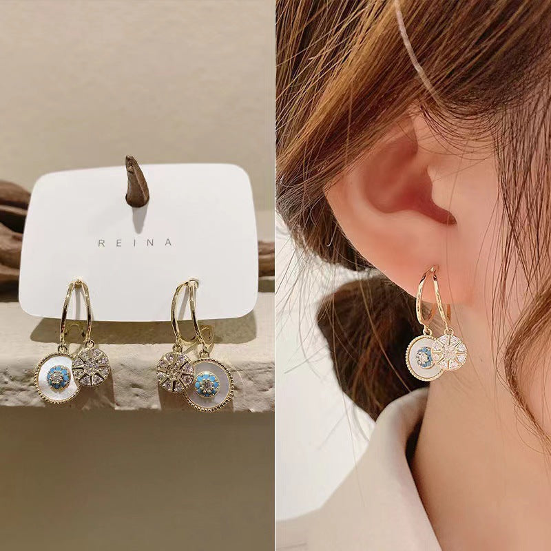 Boucles d'oreilles kaléidoscope dorées