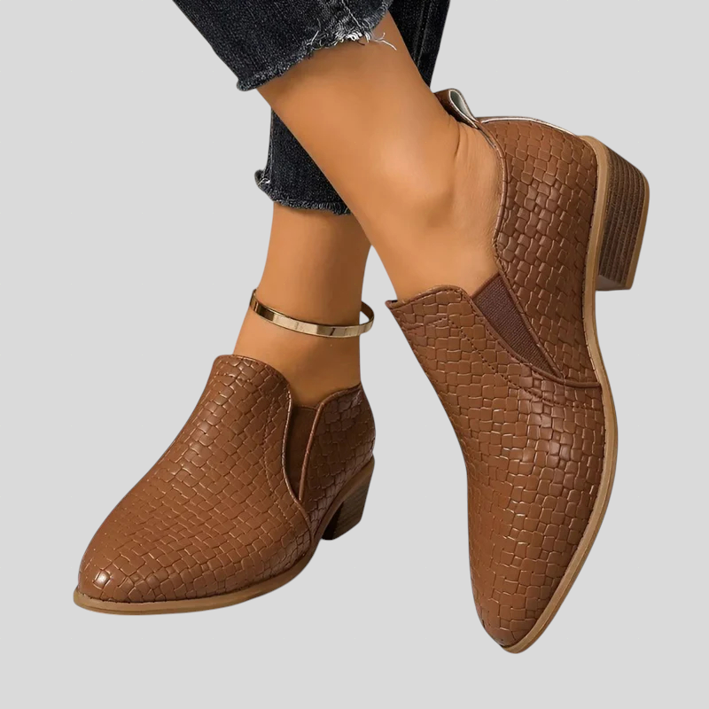 Alba™ | Bottines élégantes tressées à talon bloc