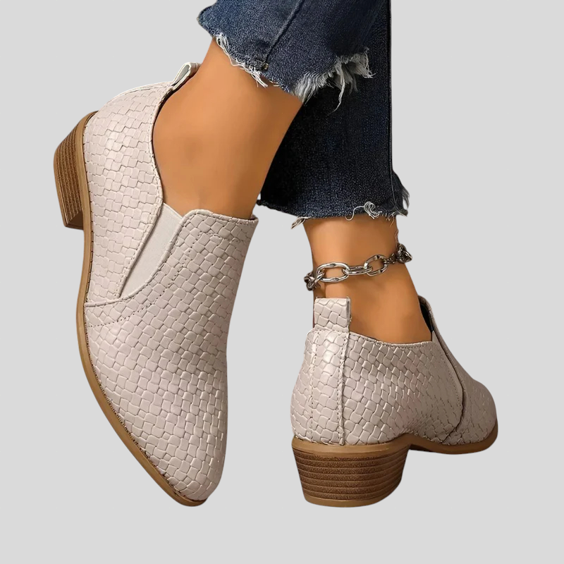 Alba™ | Bottines élégantes tressées à talon bloc