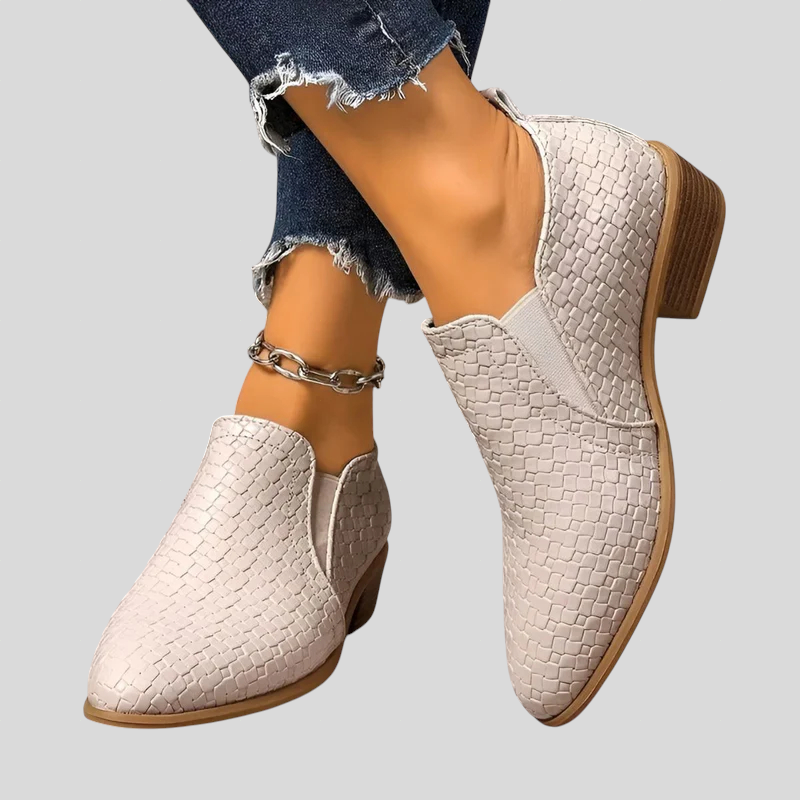 Alba™ | Bottines élégantes tressées à talon bloc