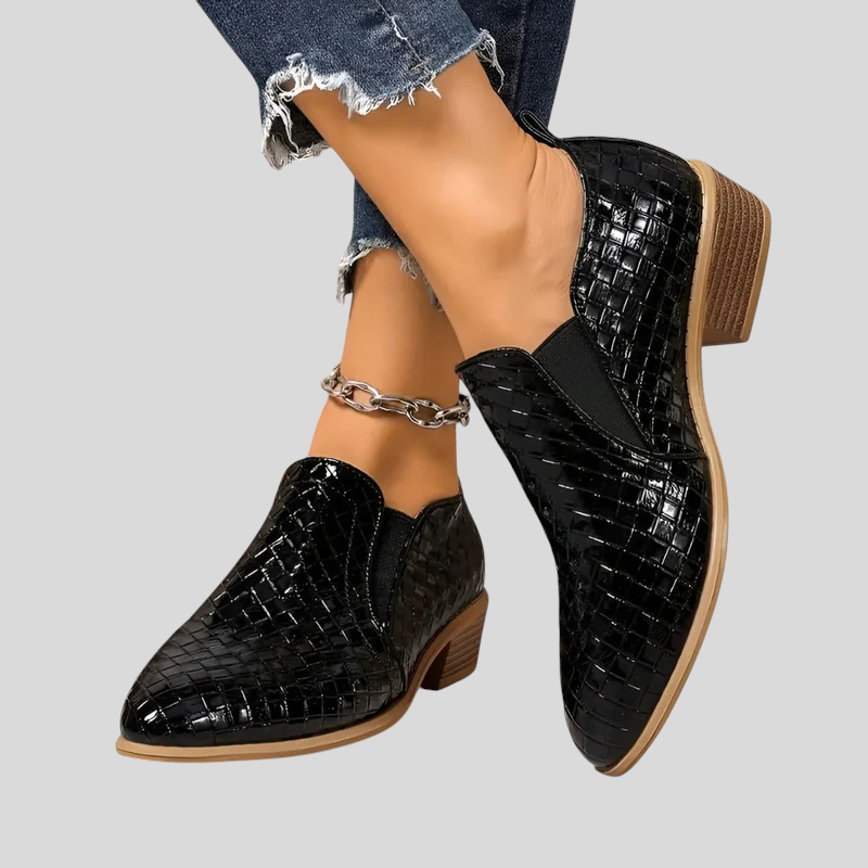 Alba™ | Bottines élégantes tressées à talon bloc