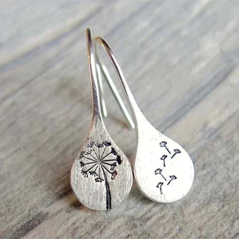 Boucles d'oreilles vintage en argent 925 avec fleurs